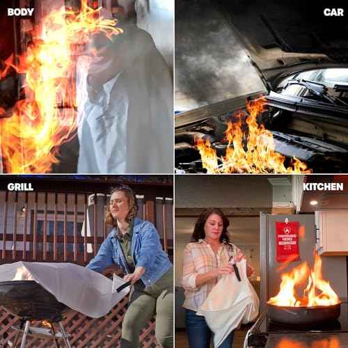 Prepared Hero Emergency Fire Blanket - 2 Pack - Fire Suppression for Kitchen, 40¡± x 40¡± Fiberglass Fire Blanket for Home