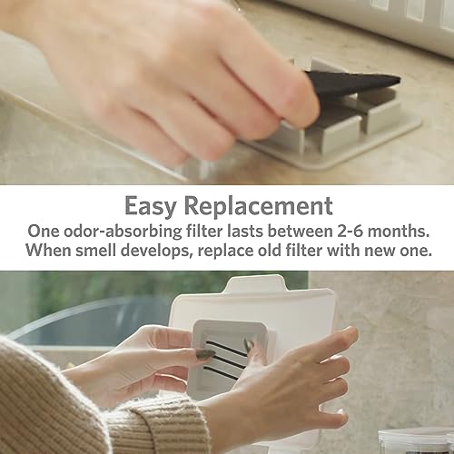 Glad Charcoal Filters for Compost Bins (2.56 in Squares) 12 Pack Replacement Pads - 2 Year Supply, Refill Set