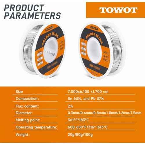TOWOT High Purity Tin Lead Rosin Core Solder Wire