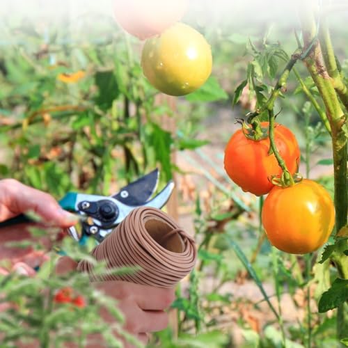 130 Feet Soft Plant Tie Brown Twist Garden Ties for Plants Gardening Home Office Organization TPR Garden Ties Supplies with 2.5mm Diameter