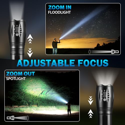 Staaricc 6-Pack LED Small Flashlights with 5 Modes & Adjustable Focus, Compact & Waterproof
