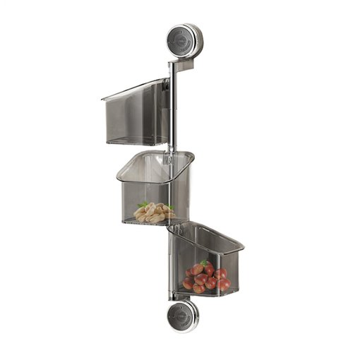 Suction Cup Shelf | Kitchen Shelves Suction Wall Rack,Rotating Container with Drainage, Wall Mount Box for Kitchen Accessories Bathroom Home Organization