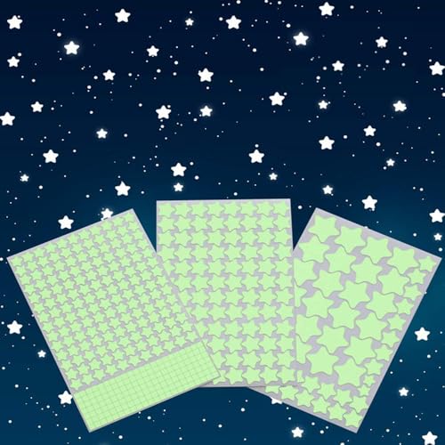 Green Glow in The Dark Star Wall Stickers 452pcs Kids Bedroom Ceiling Decor