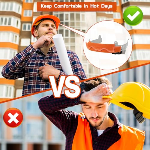 Aolamegs Safe Hard Hat Sweatband- Hard Hat Sweat Bands Washable, Hard Hat Liner Replacement, Flame Retardant Cotton Hard Hat Accessories Sweat for Welding Helmet, Construction Hats, Chainsaw Helmet