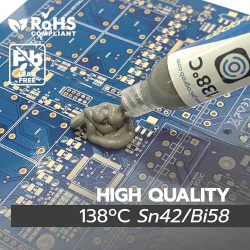 Sn42/Bi58 T4 Lead-Free Solder Paste ? No Clean, 138¡ÆC Melting Point ? 30g Syringe for SMT, PCB & Electronics Repair