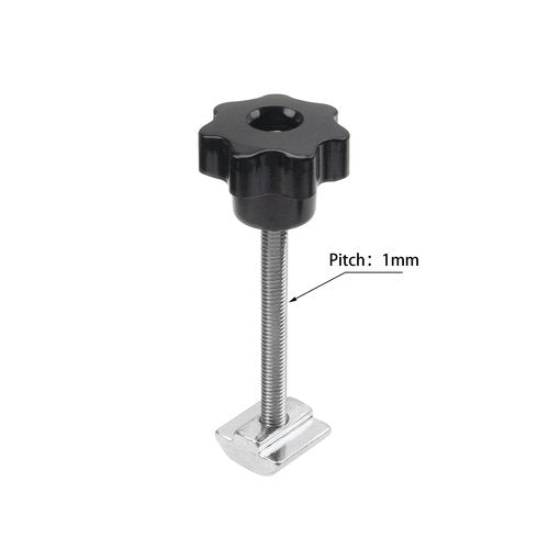Rrina 8 Sets M6 7 Star Through Hole Knob Nut Screw Clamping Knurled Threaded Knob Assortment Kit, Black Nylon Star Shape Hand Knobs
