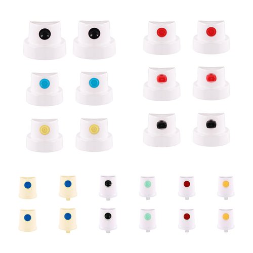 24pcs Spray Can Nozzle, Universal Spray Paint Caps Adapter for Female Cans Spout Bottle Nozzle Replacement for Wall Graffiti Art Creation Painting