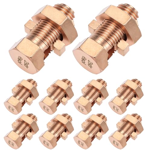 QWORK Copper Grounding Clamps 10-Pack, 2-6 AWG Grounding & Bonding Connectors