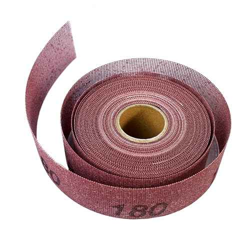 Emery Cloth Roll Grit 180 Plumbers Sanding Cloth, 1.5" X 10 Yards | Open Mesh Double Side Aluminum Oxide Sandpaper Rolls | Ideal for Clean Copper Pipe, Remove Metal Burrs, Wood Lathe Projects