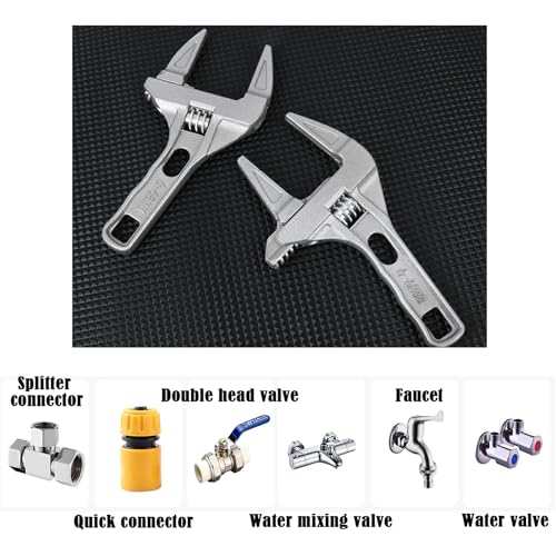 HomeSoGood Wrench Short Shank 6-68 mm Large Openings Bathroom Aluminum Alloy Spanner Wrenches Repair Tool for Plastic Plumbing Tube Washbasin Nut Disassembly