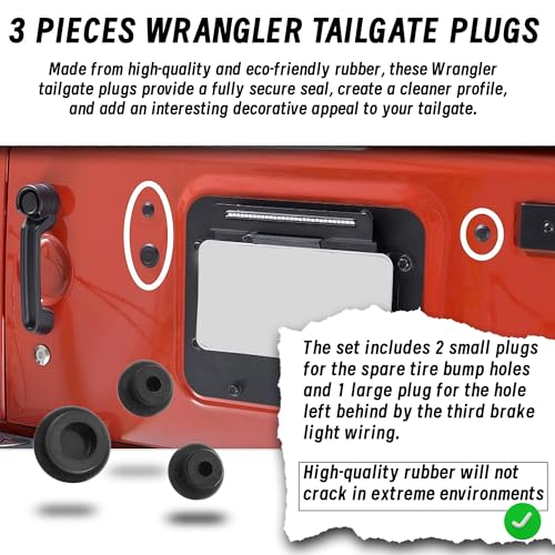 VIKOS 3-Piece Wrangler Tailgate Plug Set & Rear License Plate Panel