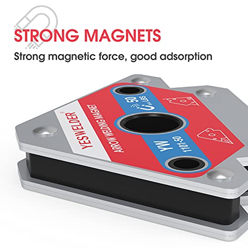 YESWELDER 50 LB Welding Magnet-4 Pieces of Magnetic Welding Holder 50 LBS Holding Power Welding Accessories