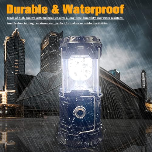 White 4-Pack Collapsible LED Camping Lanterns - Waterproof, Rechargeable, Portable Emergency Lights