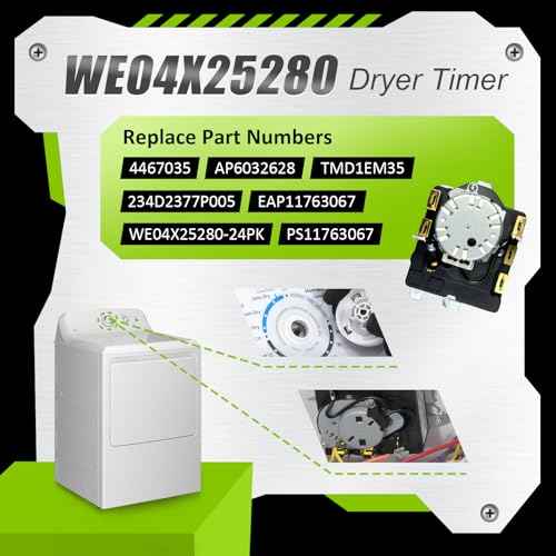 WE04X25280 Dryer Timer Compatible with GE Hotpoint Dryer, Replacement Part WE04X25280-24PK 4467035 AP6032628 PS11763067 EAP11763067 TMD1EM35 234D2377P005