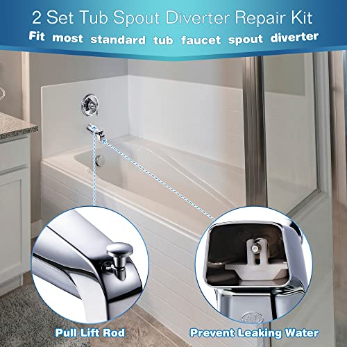 Enhon 2-Piece Chrome Tub Spout Diverter Repair Kit - Classic Style
