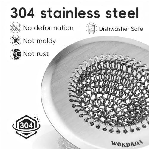 Wokdada Reversible Stainless Steel Kitchen Sink Drain Strainer - Silver