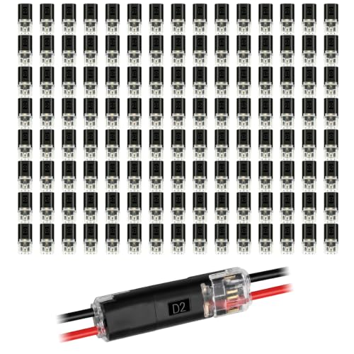 OUPUTUO Double Wire Low Voltage Connectors 120 pcs with Locking Buckle - Model 1/1/120