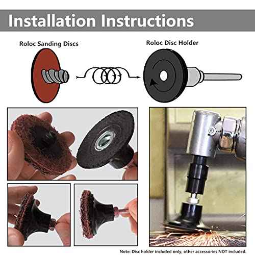YAKAMOZ 2 Pcs 3 Inch Roll Lock Sanding Disc Holder with 1/4" Shank Quick Change Roll Lock Sander Pad Holder Adapter for Power Drill Air Die Grinder Sanding Polishing Grinding Tool Accessories