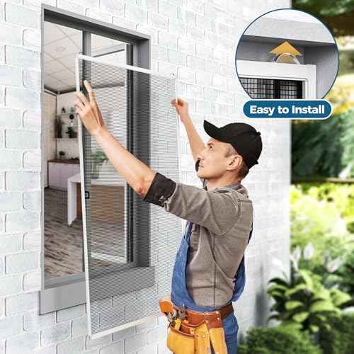 2 Sets Window Screen Frame Kit, 5/16 in x 3/5 in x 46 Inch, Makes Two Complete Screen 46" x 46" or Smaller, Includes Premium Screen Mesh, 8 Heavy Duty Corners & Durable Spline, White