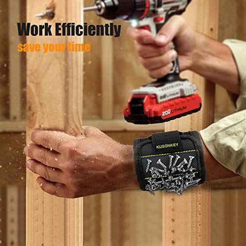 Christmas Gifts Stocking Stuffers for Men, KUSONKEY Magnetic Wristband Tool Gift for Men Who have Everything,Wrist Magnetic Screw Holder with Strong Magnets for Holding Screws Tool for Dad,Electrician