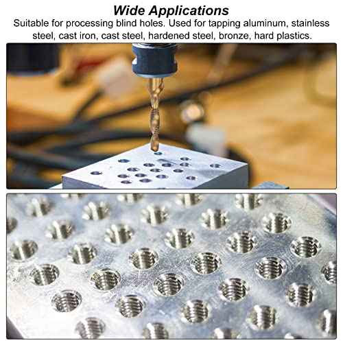 uxcell Combination Drill and Tap Bit, 1/4" Hex Shank M8 x 1.25 Metric Titanium Coated High Speed Steel 4341 Spiral Flute Drilling Tapping Tool 2pcs