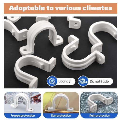 15 Pcs 3/4 Inch Pipe Clamps with Screws PVC Conduit Clamp Pipe Strap, for Fixing Pipe Cable Wires Flexible Conduit