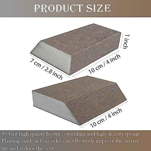 12 Pack Single Sanding Sponge Set - 80/100/120/180/220/320 Grit Sanding Blocks Assortment, Washable and Reusable