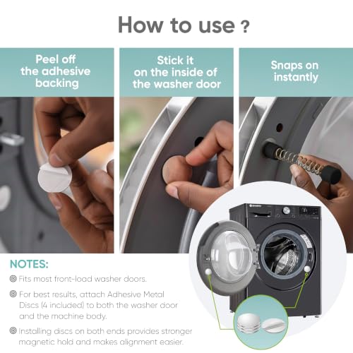 2-Pack Brivdeto Front Load Washer Door Prop Magnetic Door Holder – Black