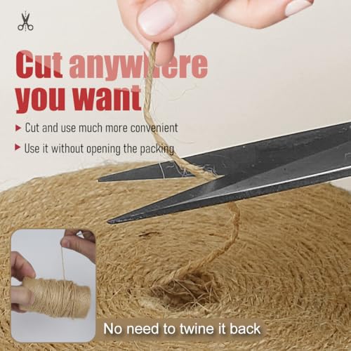 PerkHomy Natural Jute Garden Twine 400 Feet Brown 2mm Support Tie for Gardening & Crafts