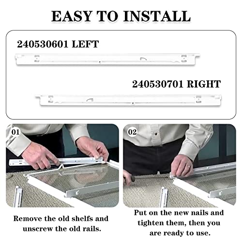 FETIONS Refrigerator Pan Hangers Left & Right Set - 240530601/701 Replacement