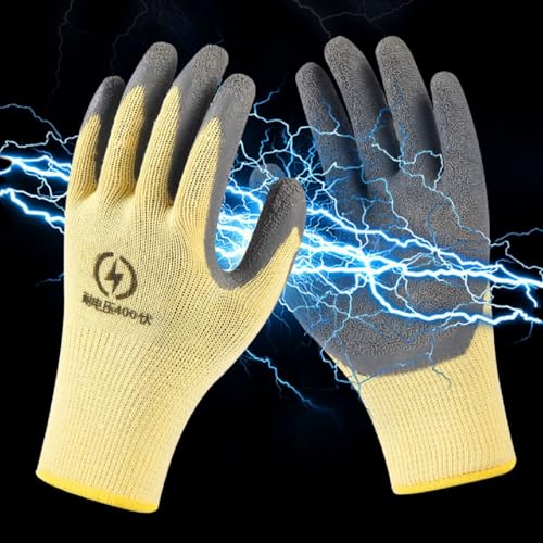 Electrical Insulated Gloves,400V High Voltage Resistance Electrician Gloves,Anti-slip Rubber,Work Gloves