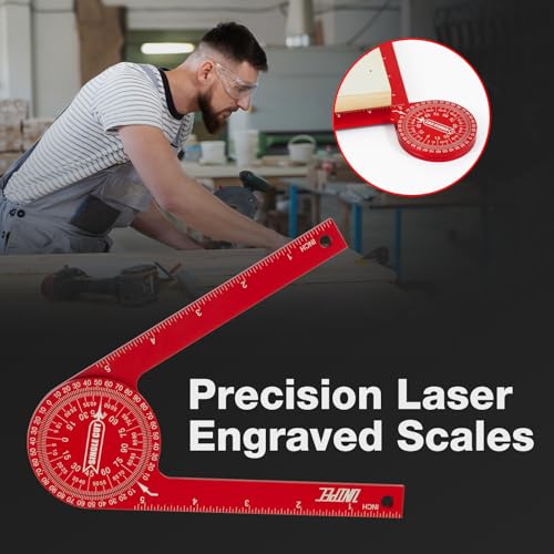 UNIPEC 7.3 in Aluminum Miter Saw Protractor & Angle Finder Tool