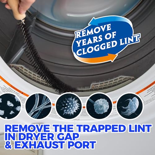 Holikme 35FT Dryer Vent Cleaning Kit 58Pcs - Lint Remover Brush Vacuum Tools (35feet)