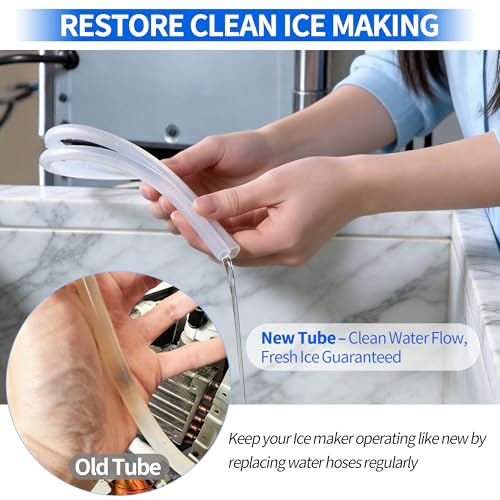 GE Opal Ice Maker Drain Tube Kit - Silicone Water Line Replacement for Nugget Ice Maker
