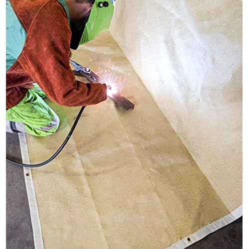 Waylander Svalinn Fiberglass Welding Blanket ? Flame Retardant Fabric Up to 1400¡ÆF; Heavy Duty Double-Sided Vermiculite Treated Fiberglass for Less Shed and Fierce Spark Protection (3' x 3', YELLOW)