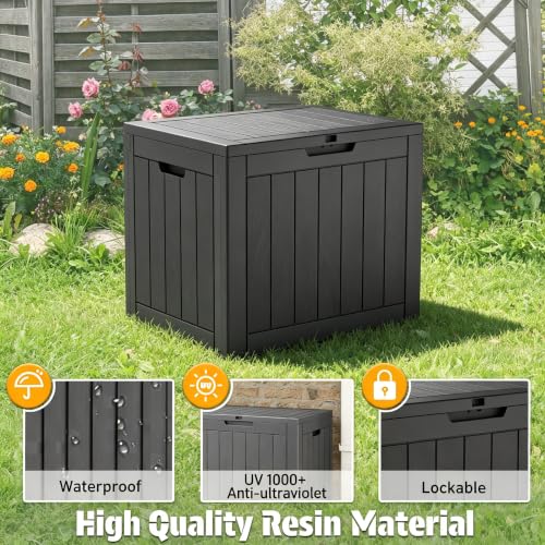 NUNU LAB 35 Gallon Waterproof Lockable Outdoor Storage Box - Black