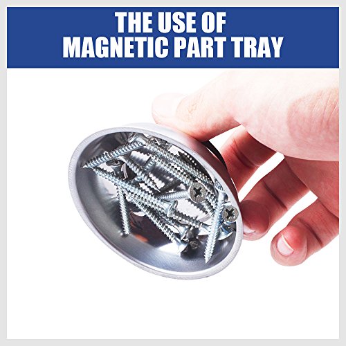 HORUSDY 3-Piece Magnetic Parts Tray Set - Round Stainless Steel Organizer