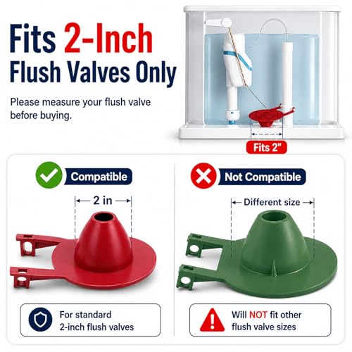 Red 2-Inch Toilet Flapper Replacement Kit - Fits Kohler, TOTO & American Standard