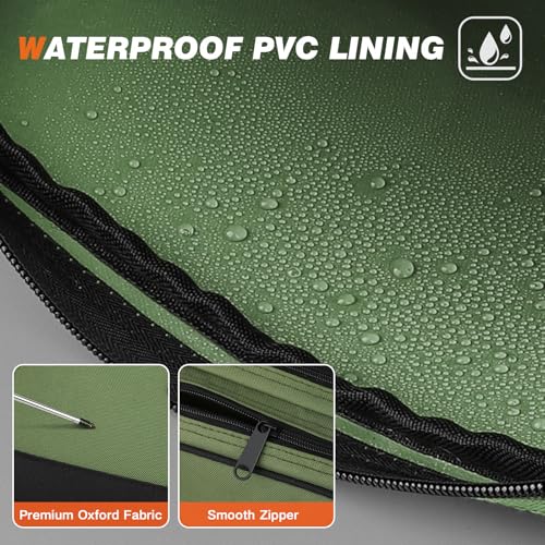 12 Inch Small Tool Bag 2 Pack, Zipper Tool Pouch Two Compartments, Utility ToolBag with Carrying Handle, Heavy Duty Tools Storage Organizer for Electrician Mechanic, Gift for Men Dad, Orange/Green