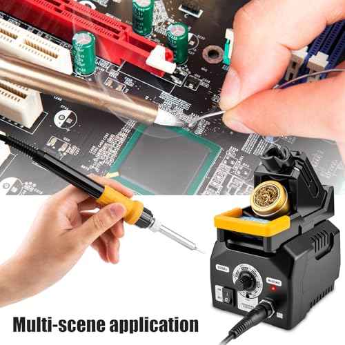 Upgraded Soldering Station Kit - Fast Heating with ESD Safe Design, 5 Replaceable Soldering Iron Tips & 63.5oz Sturdy Construction - for Electronics Repair, DIY & Home Welding