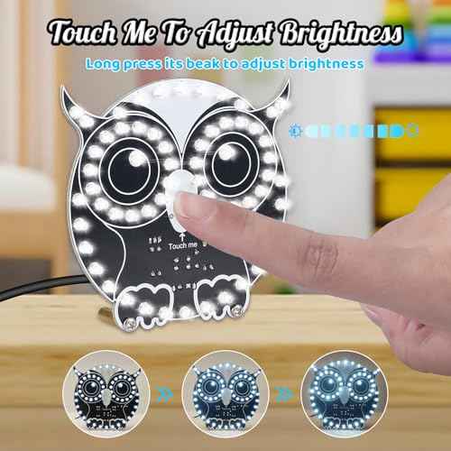 ICSTATION Soldering Learning Kit, Touch Control Owl Light Soldering Project With 3 Light Modes Brightness Adjustment Owl Shaped LED DIY Kit for Beginners School Students Education Christmas Present