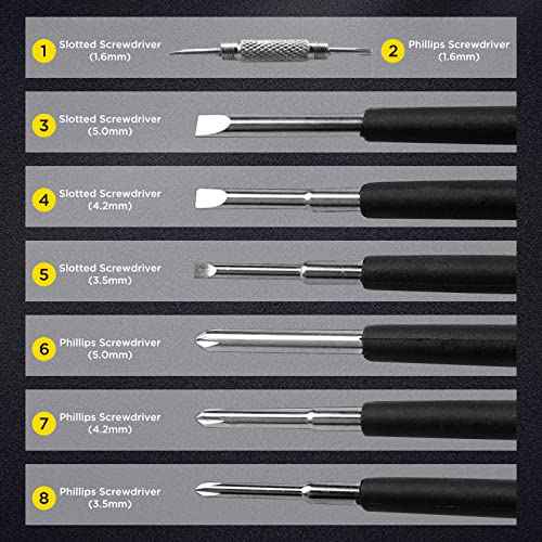 8 in 1 Screwdriver with Flashlight, Multi Functional 8 in 1 Screwdrivers Tool Set with Worklight for Household, Auto