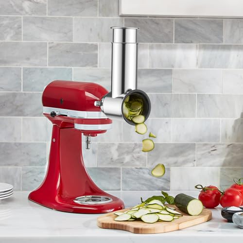InnoMoon Stainless Steel Slicer Shredder Attachment for KitchenAid Stand Mixers – Silver