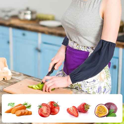 KALIONE 2 Pair Waterproof Arm Sleeves Covers, PU Oversleeves Protector for Arm, Oilproof Sleeves for Arms