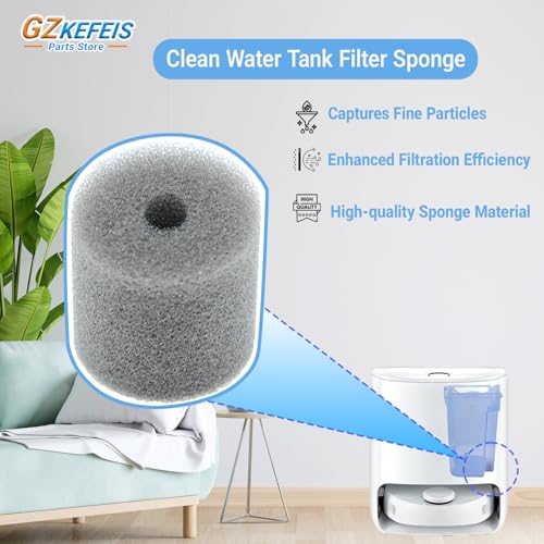 Clean Water Tank Filter Sponge Replacement for Narwal J1 J2 J3 Vacuum Cleaners, Durable Hepa Filter Accessory, 8 Pack
