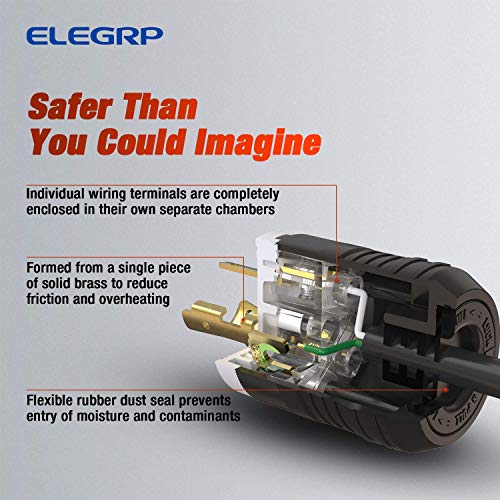 ELEGRP NEMA L14-30R Locking Receptacle 30A Industrial Grade Twist Lock Outlet