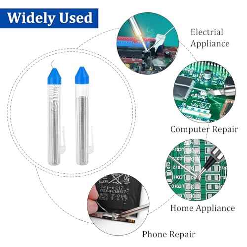 2Pcs 60/40 Solder Wire,0.8mm/0.032" Dia Diameter Rosin Core Solder for Electrical Soldering, Circuit boards, DIY, Welding Work, Repair(Net 17g)
