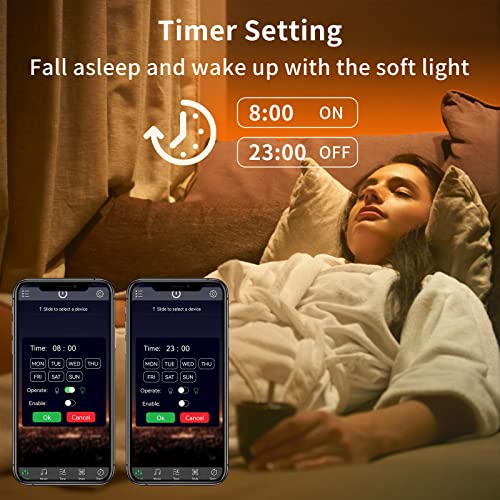 KSIPZE 100ft RGB LED Strip Lights with Music Sync & App Control for Bedroom & Home Decor