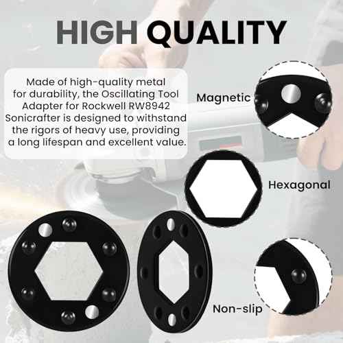 Zookpr 3 Pack RW8942 Oscillating Multitool Accessory Adaptor for Rockwell RW8942 Sonicrafter, Fit Other Sonicrafter Oscillating Tool Accessories