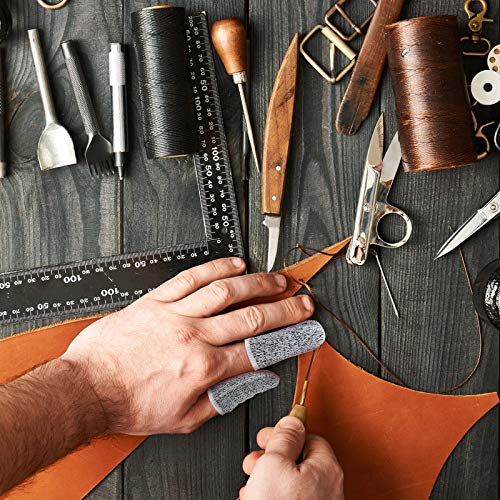 Honoson 60 Pieces Finger Cots Cut Resistant Finger Protector Reusable Thumb Sleeve Anti Slip Thumb Protectors Guards for Kitchen Sculpture Work